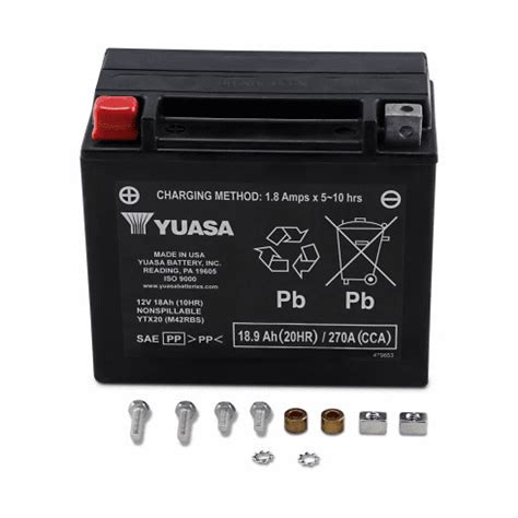 Yuasa AGM Maintenance Free Battery YTX20 Factory Activated