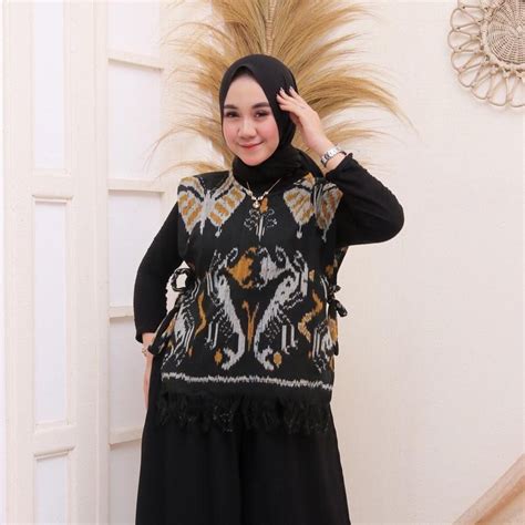 Jual Tora Vest Unisex Etnik Tenun Ikat Dayak Outer Tenun Toraja Songket