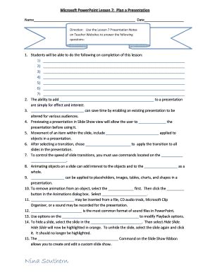 Fillable Online Robeson K12 Nc Lesson 7 Worksheet Robeson K12 Nc Fax