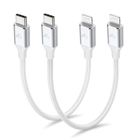 Usb C To Lightning Cable Short 2pack 1ft Lightning To Usb C Cable Mfi Certified Power Delivery