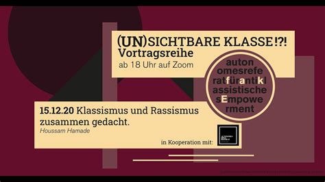 Un Sichtbare Klasse Klassismus Und Rassismus Zusammen Gedacht