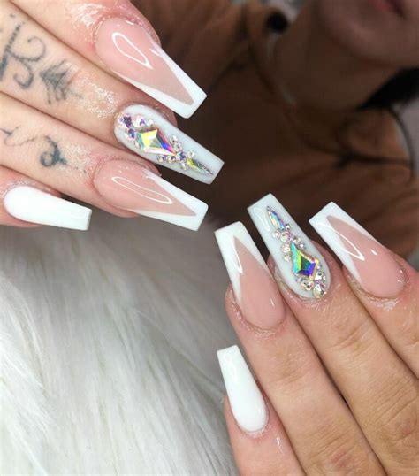 White And Silver French Tip Nails From Classic To Contemporary