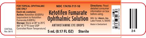 Label Ketotifen Fumarate Indications Usage And Precautions