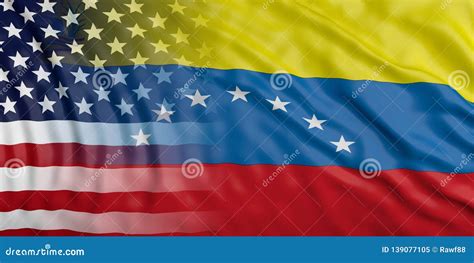 USA and Venezuela Relations. US of America and Venezuelan Flags ...