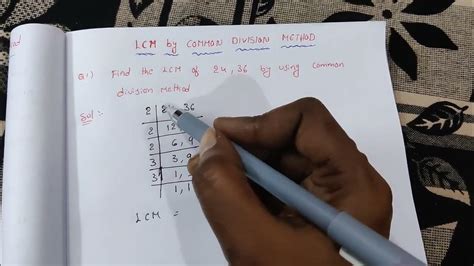 Lcm By Using Common Division Method Find The Lcm Of 2436 Find The