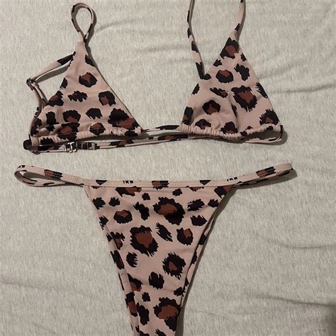 La Hana Swim Cheetah Bikini Only Worn Once Both Depop