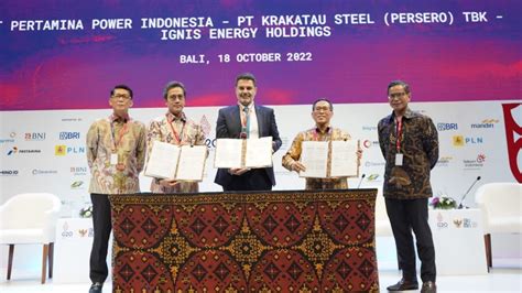 Foto Kembangkan Hidrogen Bersih Pertamina Nre Krakatau Steel Dan