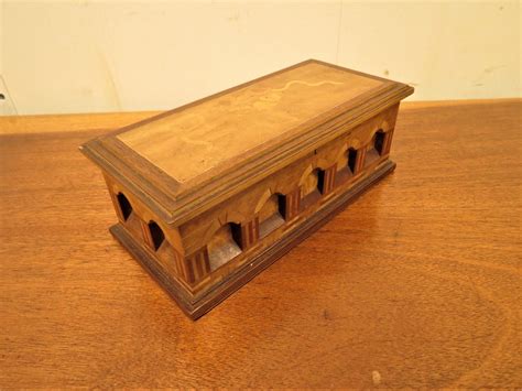 Wind Up Music Box Vintage English Wooden Jewelry Casket Or Etsy