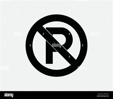 No Parking Black Sign Road Symbol Icon Prohibited Prohibition Restricted Zone Street Car Park