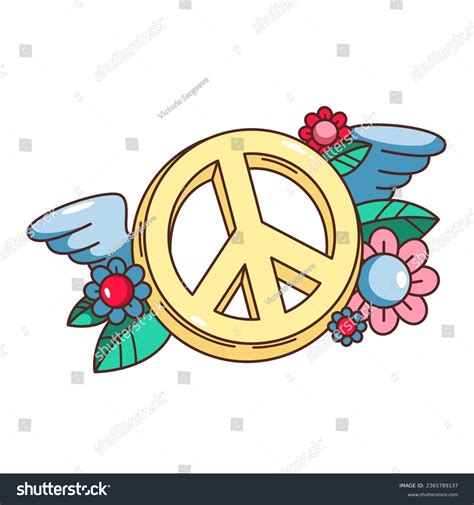 Groovy Peace Sign Vector Illustration Cartoon Stock Vector (Royalty Free) 2365789137 | Shutterstock