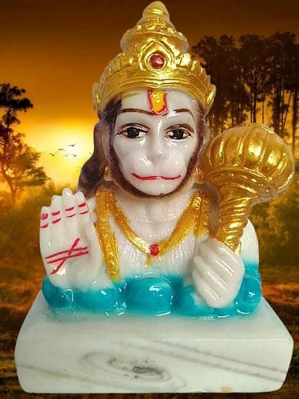 Buy Hanuman Ji Ki Murti In Blessing Posture With Gada Sitting Lord