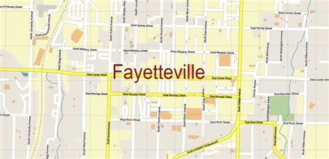 Fayetteville Arkansas US Map Vector City Plan High Detailed Street Map editable Adobe ...