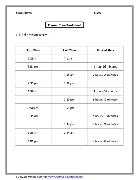 19 Elapsed Time Worksheets For 3rd Grade