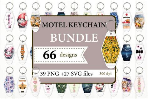 Motel Keychain Bundle Keychain PNG SVG Graphic By Olyate0108