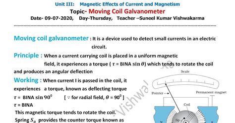 Moving coil galvanometer