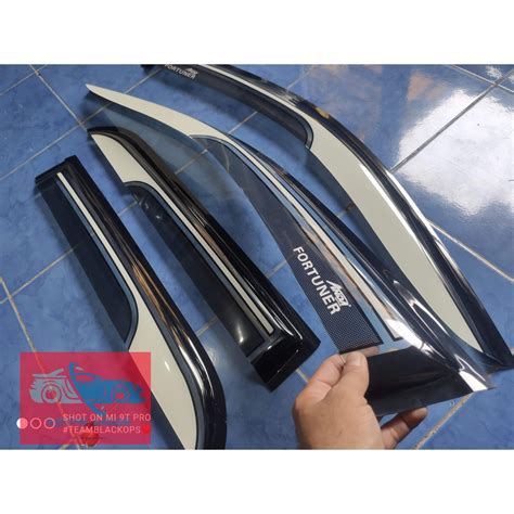 Toyota Fortuner Two Tone Rain Guard Door Visor Window Gutter