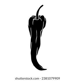 Silhouette Hot Chili Pepper Pod Vector Stock Vector Royalty Free Shutterstock
