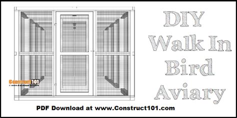 Diy Walk In Bird Aviary 8x16 Plans Pdf Download Construct101