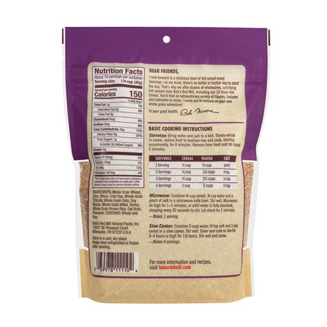 Bobs Red Mill Hot Cereals Kosher 10 Grain 25 Oz 4 Ct Beauty Suppliers Online Shopping