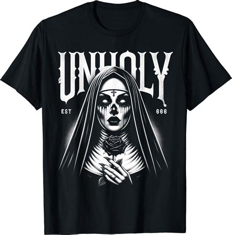 New Limited Gothic Horror Unholy Nun Design Tee T Shirts S 3xl