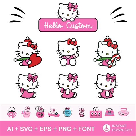 Kawaii Kitty Svg Bundle Cute Cat Svg Kitty Svg Png Cut File Etsy