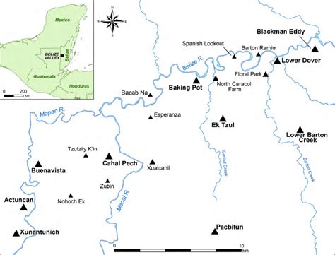 Map of the Belize River Valley (map by Claire Ebert, 2018). | Download ...