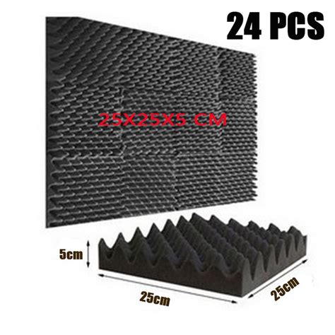 BEIYIN 24 Pack Pyramid Acoustic Foam Studio Sound Treatments Sound