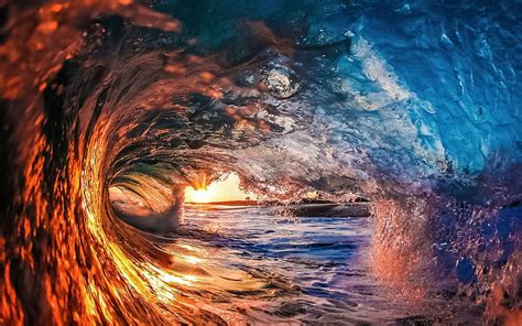 Beautiful Wave Sunset Water Concepts Ocean Wave Evening Water