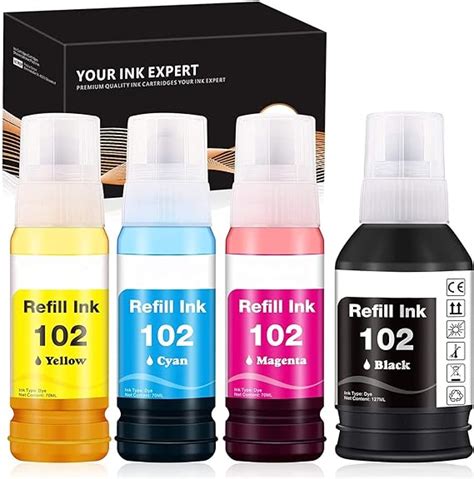 Iubest 102 Ink Replacement For Epson Ecotank 102 Ink Bottle Refills For