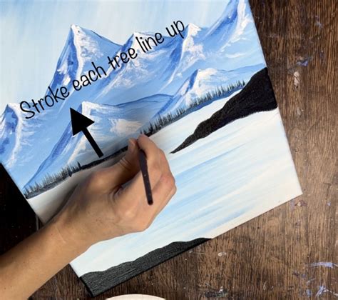 Snowy Mountain Scene Acrylic Painting Tutorial Tracie Kiernan