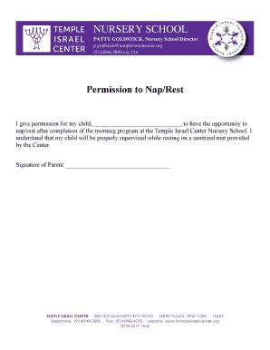 Fillable Online Permission To Nap Rest Fax Email Print Pdffiller