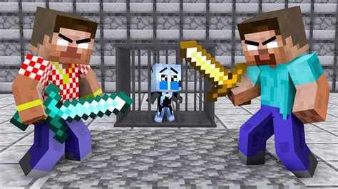 Herobrine And Steve Fighting With Swords