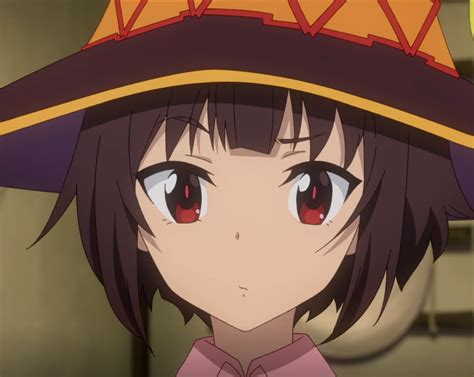 An Anime Character Wearing A Hat With Red Eyes And Brown Hair Looking