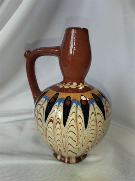 Wazonik ceramiczny malowany PRL vintage Warszawa Ursynów OLX pl