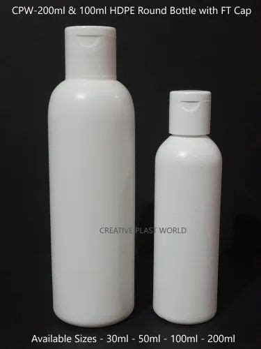 Hdpe Flip Top Cap Plastic Round Shampoo Bottle Ml Ml Ml