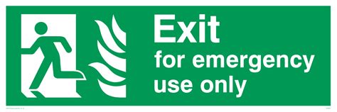 Exit For Emergency Use Only Safety Sign From Safety Sign Supplies