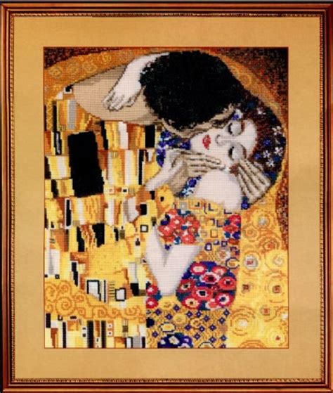 Free Cross Stitch Pattern G Klimt The Kiss Cross Stitch Modern