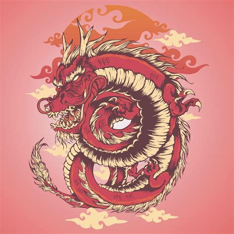 Red Dragon Vector Illustration 13269158 Vector Art At Vecteezy