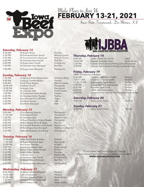 2021 Iowa Beef Expo Schedule | The Pulse