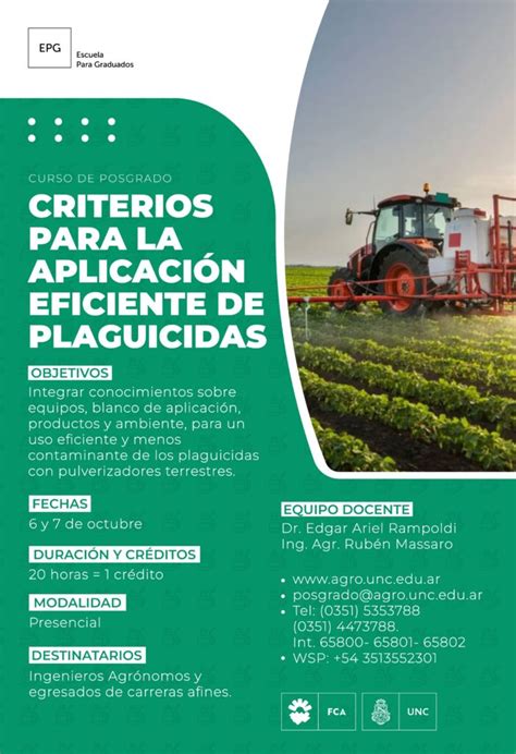 Criterios para la Aplicación Eficiente de Plaguicidas curso de