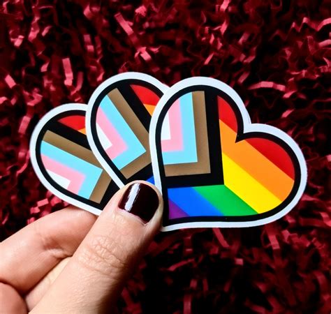 Lgbtq Pride Heart Pride Stickers Show Your Message Etsy