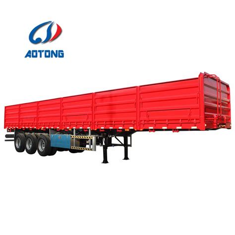 Side Drop Semi Trailer Cargo Carrier Truck Trailers Flatbed Sidewall