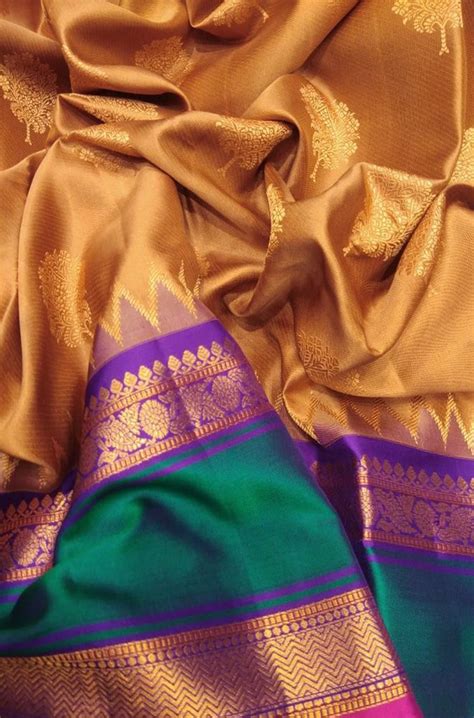 Brown Handloom Kanjeevaram Pure Silk Big Border Saree Kanjeevaramsaree