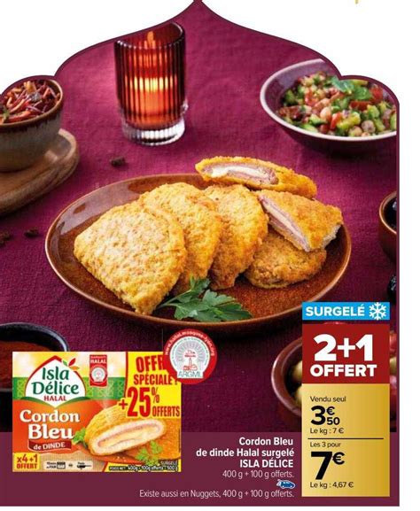 Promo Cordon Bleu De Dinde Halal Surgel Isla D Lice Chez Carrefour