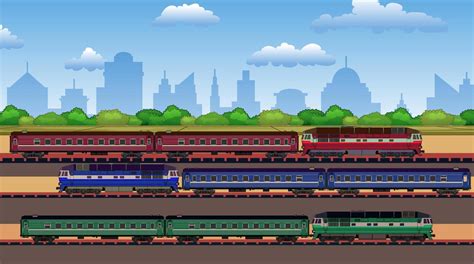 Railway Station Illustration For Cartoon Animation Vector Art