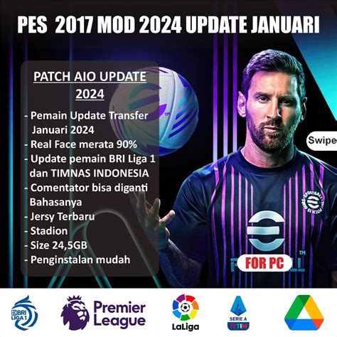 Jual Pes Update Januari Terbaru Bri Liga Liga Eropa Patch