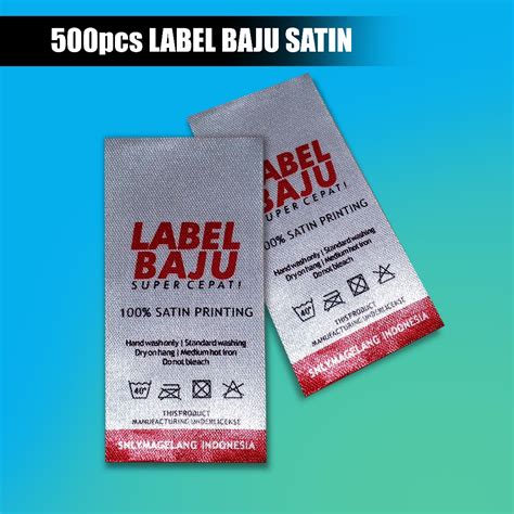 Jual Label Baju Satin Printing Custom 500pcs 1000pcs Shopee Indonesia