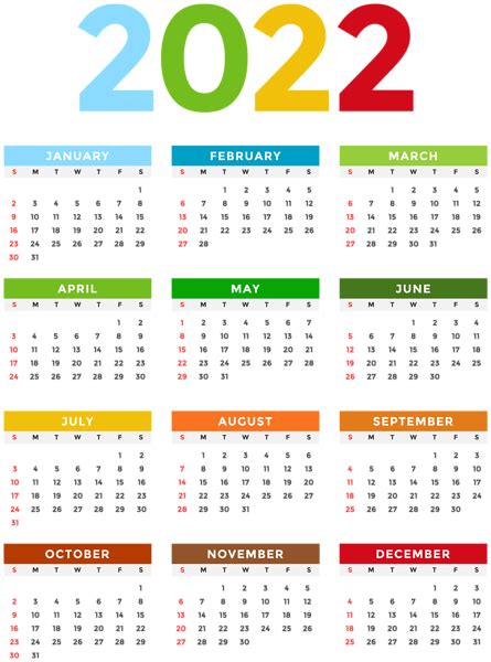 Calendario 2022 Png