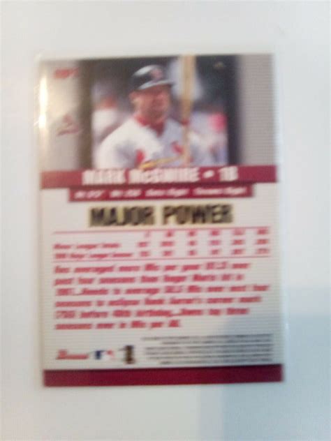 2000 BOWMAN MAJOR POWER MARK MCGWIRE ST LOUIS CARDINALS MP1 INSERT EBay