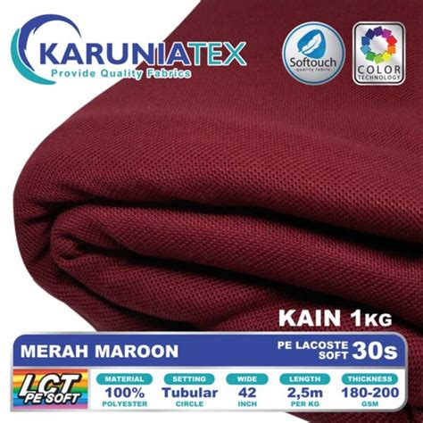 Pe Lacoste Soft 30s Merah Maroon Karunia Textile Bandung
